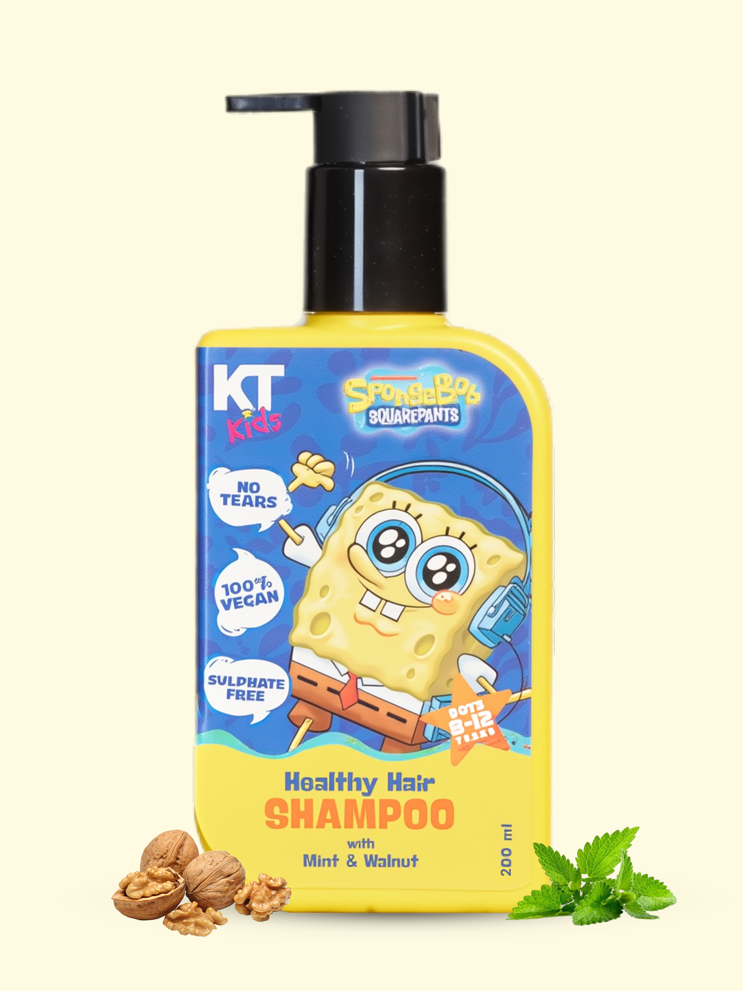 Healthy Hair Shampoo | Mint & Walnut | For Boys 8-12 years | 200ml - KT Kids