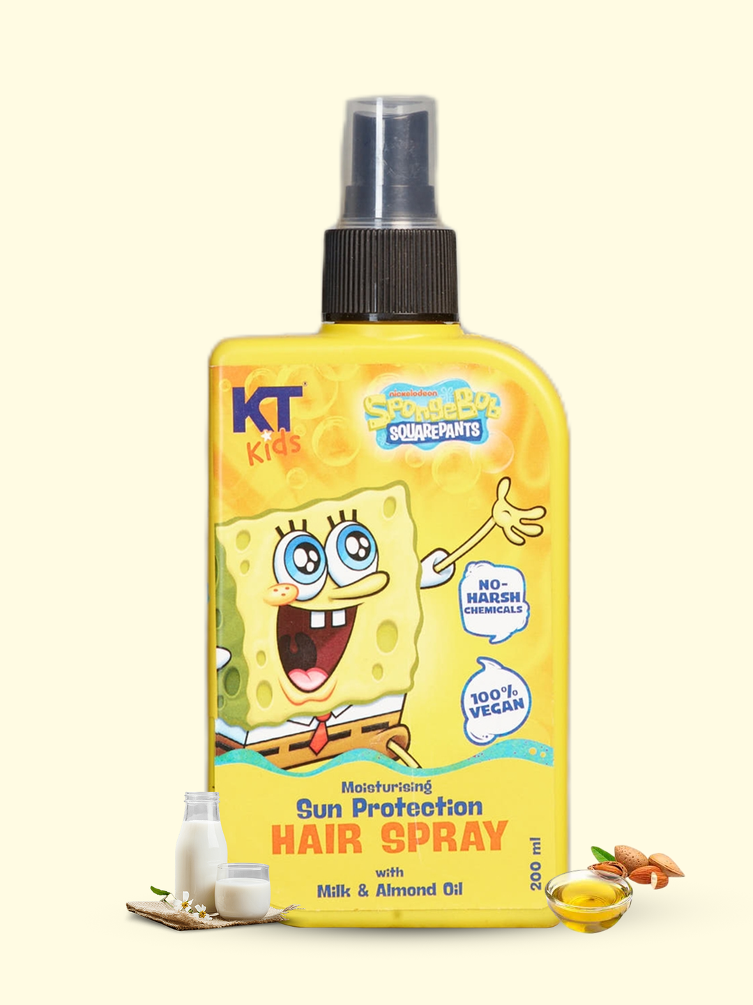 Moisturizing Sun Protection Hair Spray | Milk & Almond Oil | For Boys & Girls 3-12 years | 200ml - KT Kids