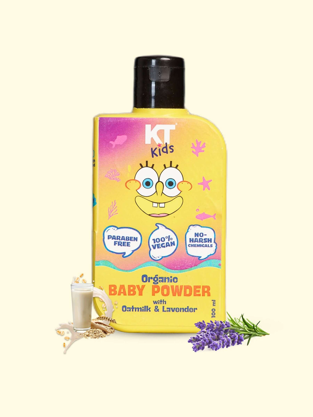 Organic Baby Powder | Oat Milk & Lavender | TALC FREE | For Boys & Girls 3-12 years | 100gm - KT Kids