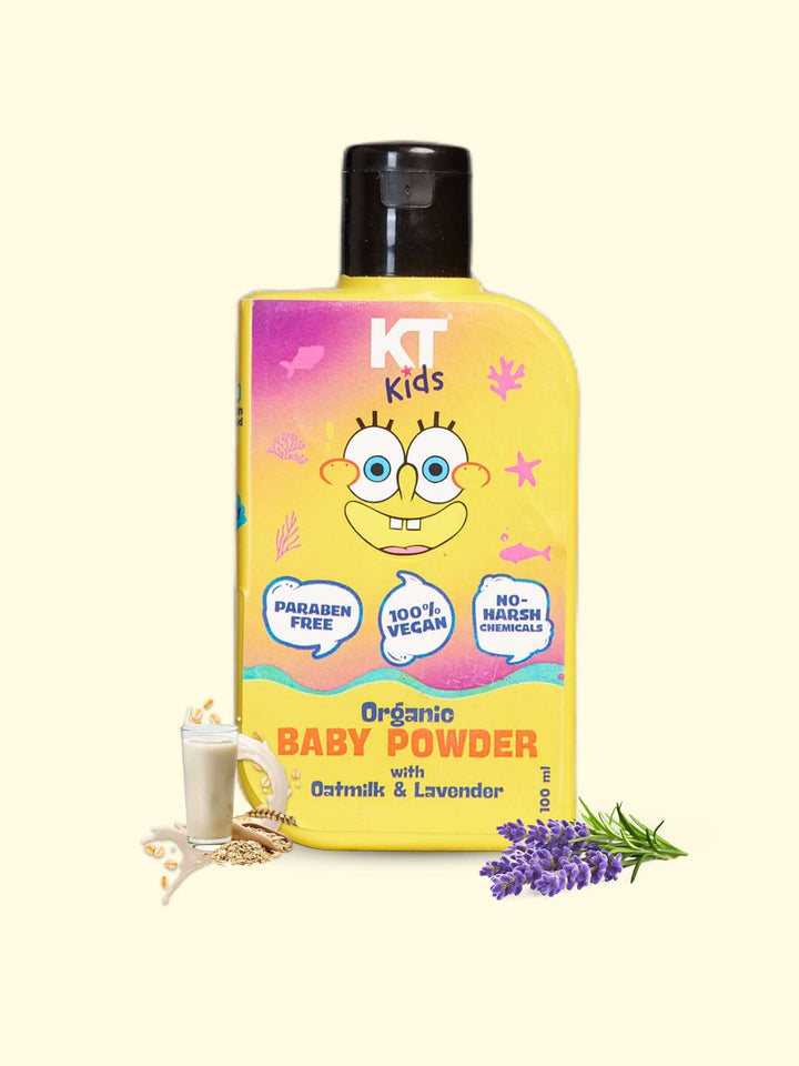 Organic Baby Powder | Oat Milk & Lavender | TALC FREE | For Boys & Girls 3-12 years | 100gm - KT Kids