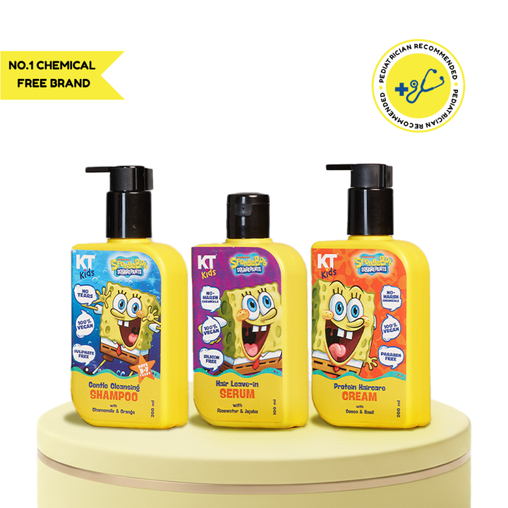 Haircare Trio Combo | Gentle Cleansing Shampoo + Protein Haircare Cream + Hair Leave-In Serum | For Boys 3–12 Years