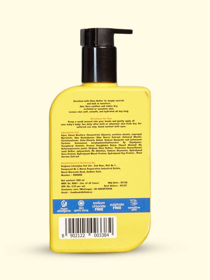 Moisturizing Baby Lotion | Shea Butter & Alovera | For Boys & Girls 3-12 years | 300ml - KT Kids