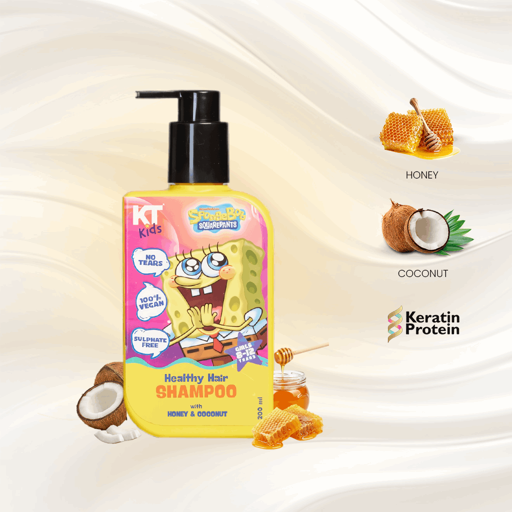 Healthy Hair Shampoo | Honey & Coconut | For Girls 8-12 years | 200ml - KT Kids