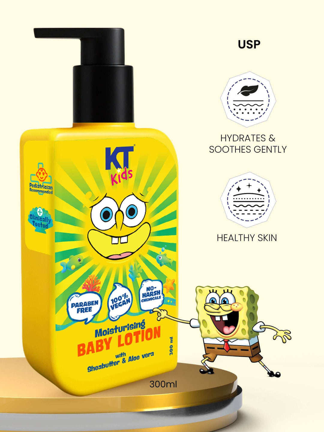 Moisturizing Baby Lotion | Shea Butter & Alovera | For Boys & Girls 3-12 years | 300ml - KT Kids