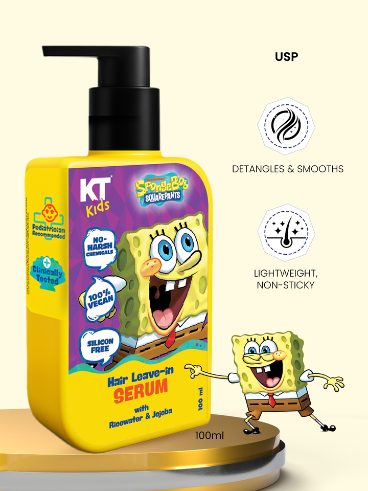 Hair Leave-In Serum | Ricewater & Jojoba | For Boys & Girls 3-12 years | 100ml - KT Kids