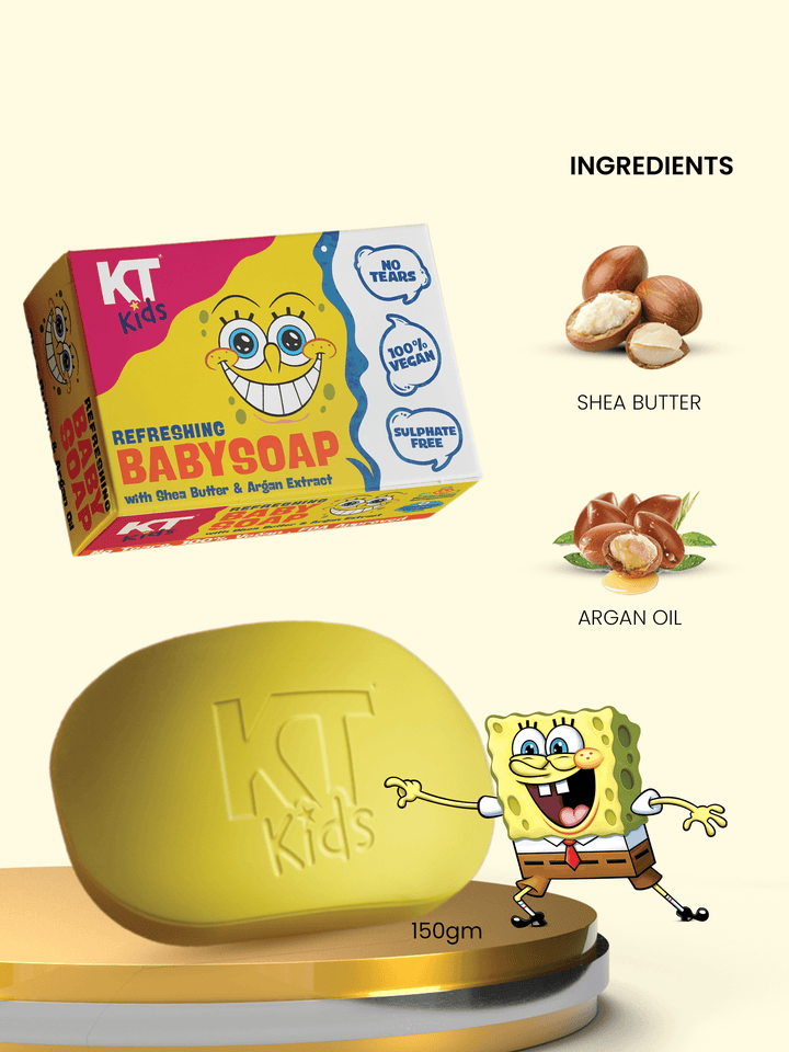 Refreshing Baby Soap | Shea Butter & Argan Oil | For Boys & Girls 3-12 years | 150gm - KT Kids