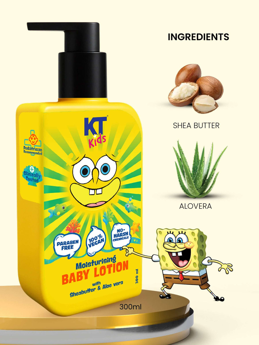 Moisturizing Baby Lotion | Shea Butter & Alovera | For Boys & Girls 3-12 years | 300ml - KT Kids