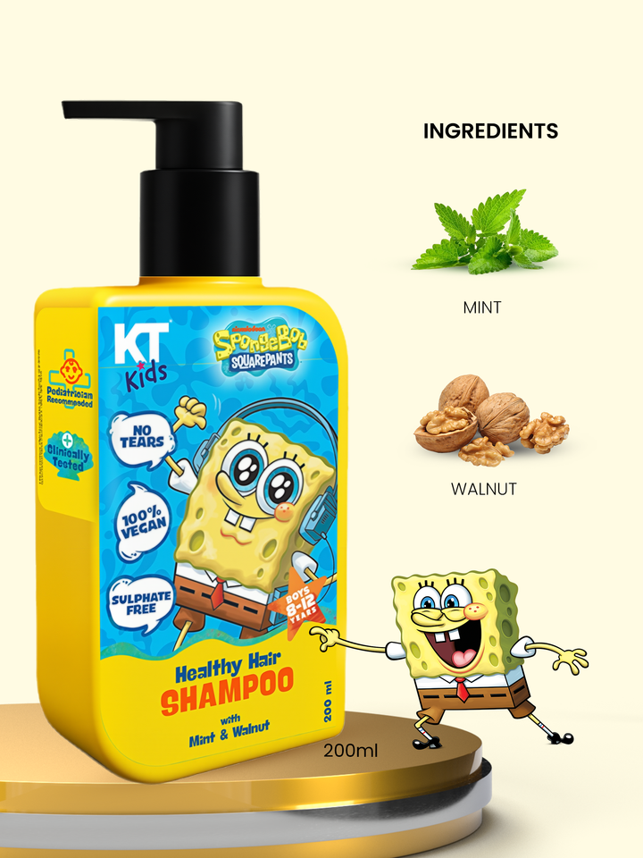 Healthy Hair Shampoo | Mint & Walnut | For Boys 8-12 years | 200ml - KT Kids