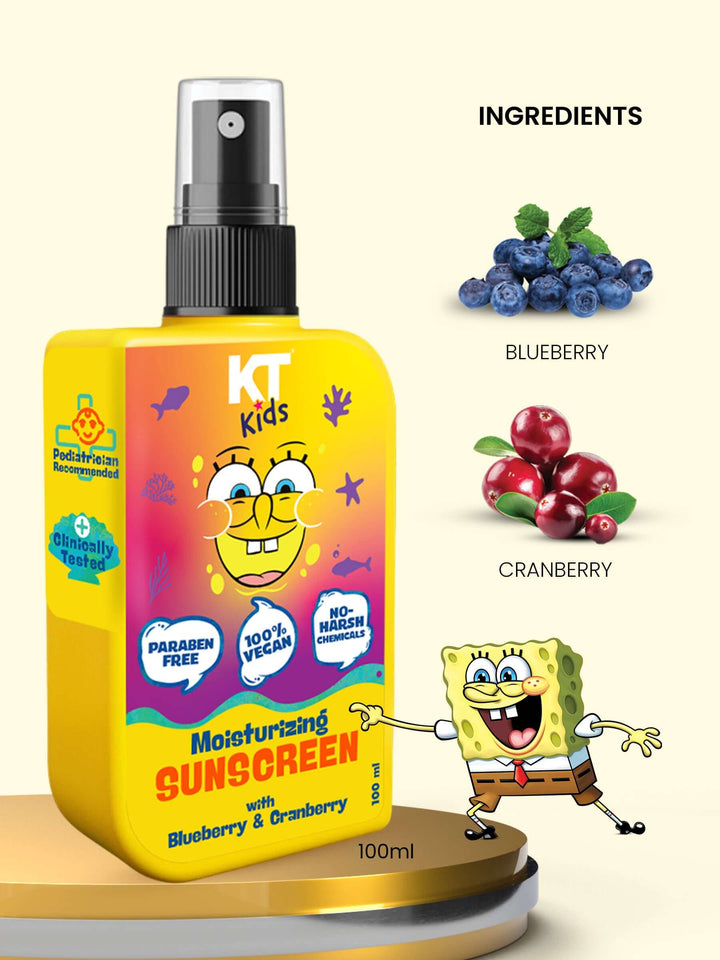 Baby Sun Protection Spray | Blueberry & Cranberry | For Boys & Girls 3-12 years | 100ml - KT Kids