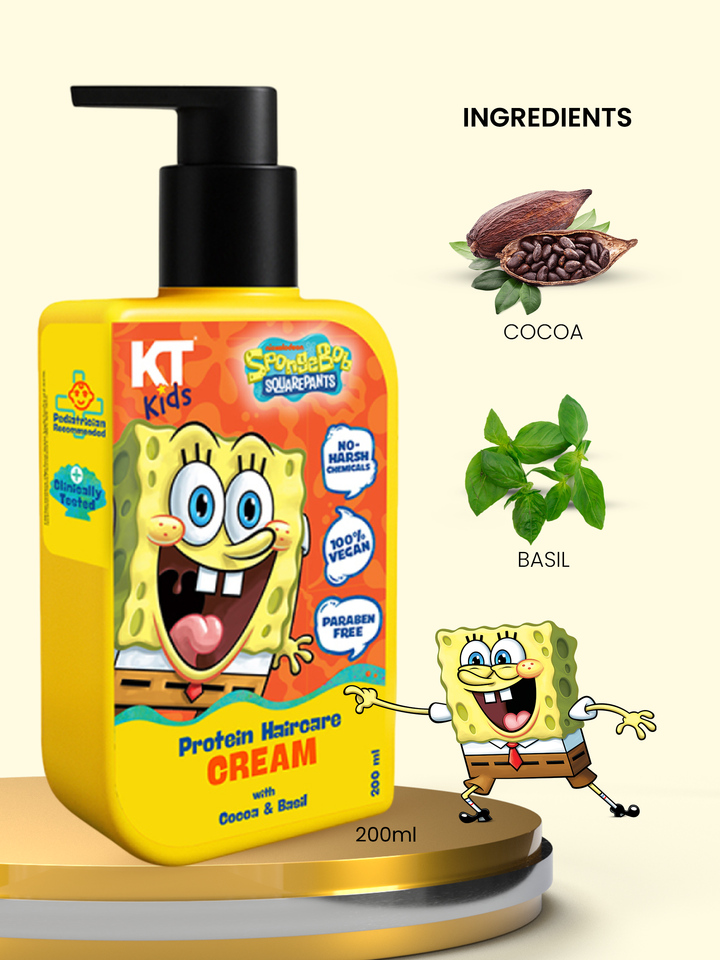 Protein Haircare Cream | Cocoa & Basil | For Boys & Girls 3-12 years | 200ml - KT Kids