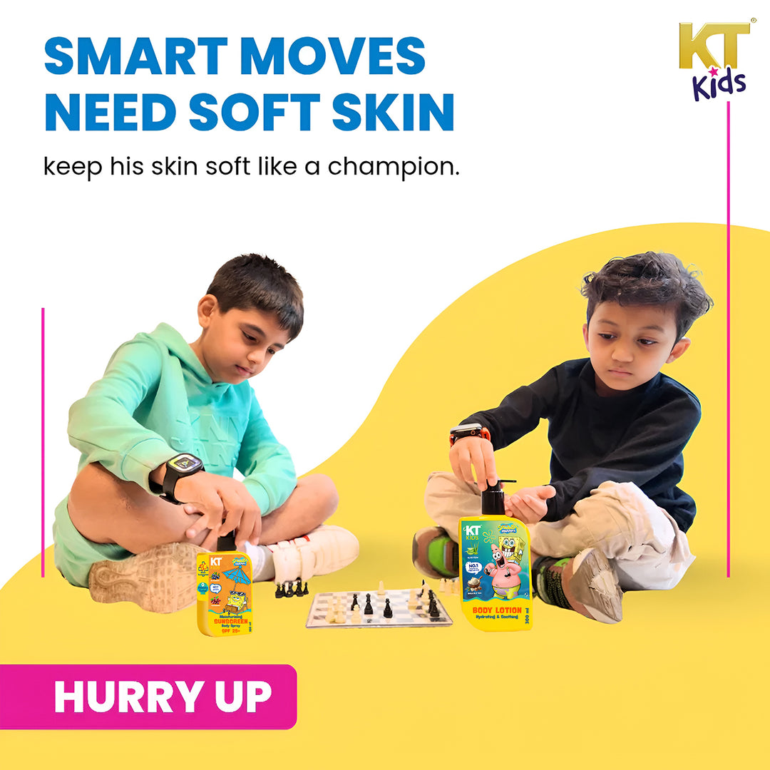 Personal Care Body Kit For Boys & Girls 3+ Years | Massage Oil + Soft Body Wash + Sunscreen + FREE Camel Crayon