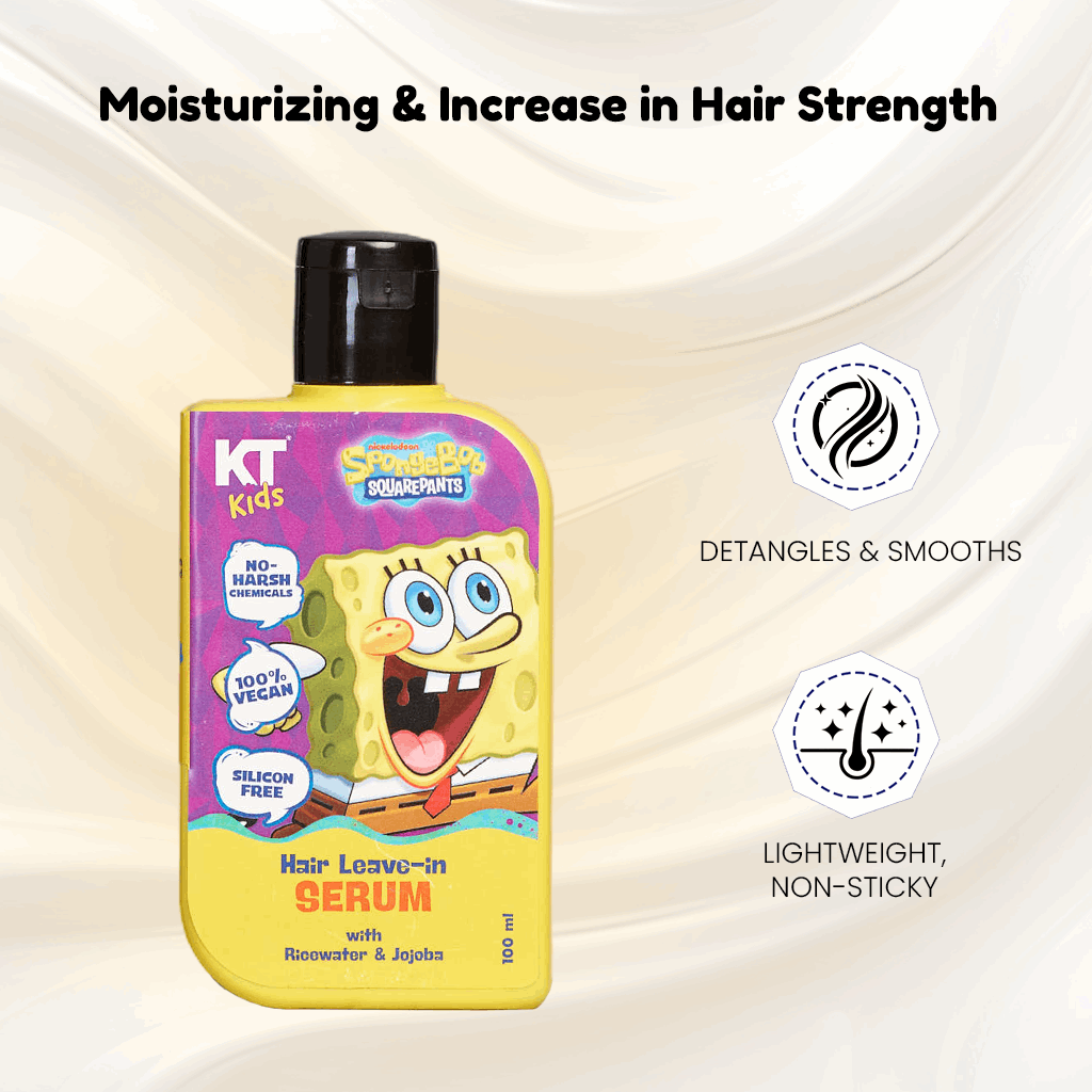 Hair Leave-In Serum | Ricewater & Jojoba | For Boys & Girls 3-12 years | 100ml - KT Kids