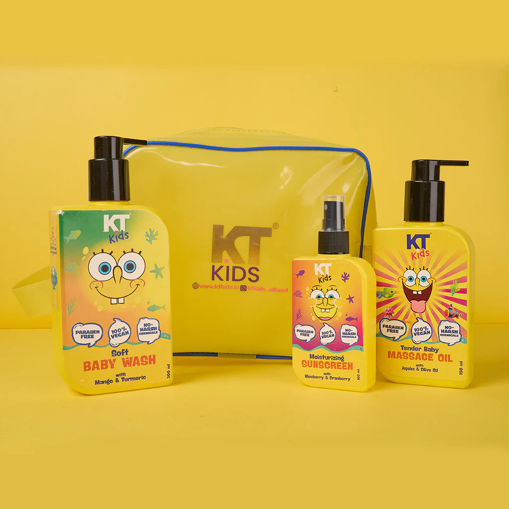 Personal Care Kit For Boys & Girls 3+ Years | Massage Oil + Soft Body Wash + Sunscreen