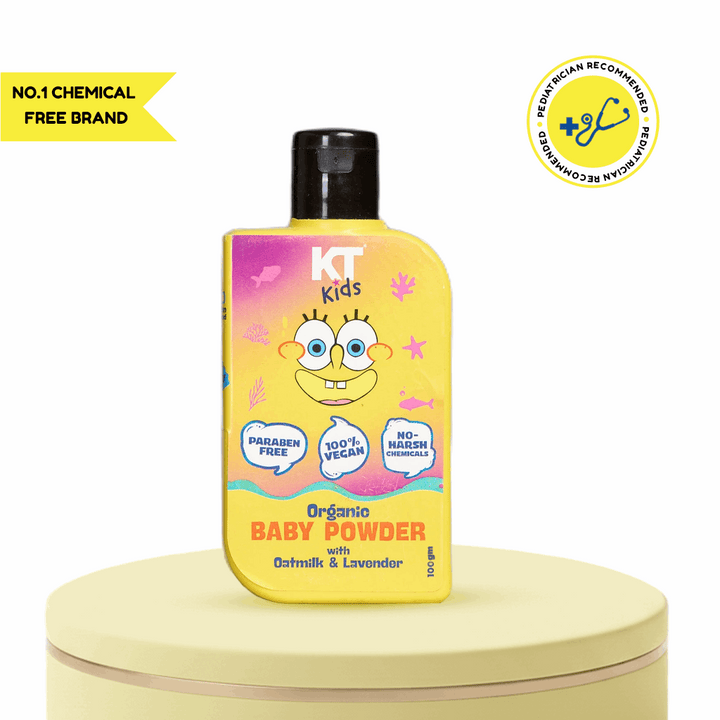 Organic Baby Powder | Oat Milk & Lavender | TALC FREE | For Boys & Girls 3-12 years | 100gm - KT Kids