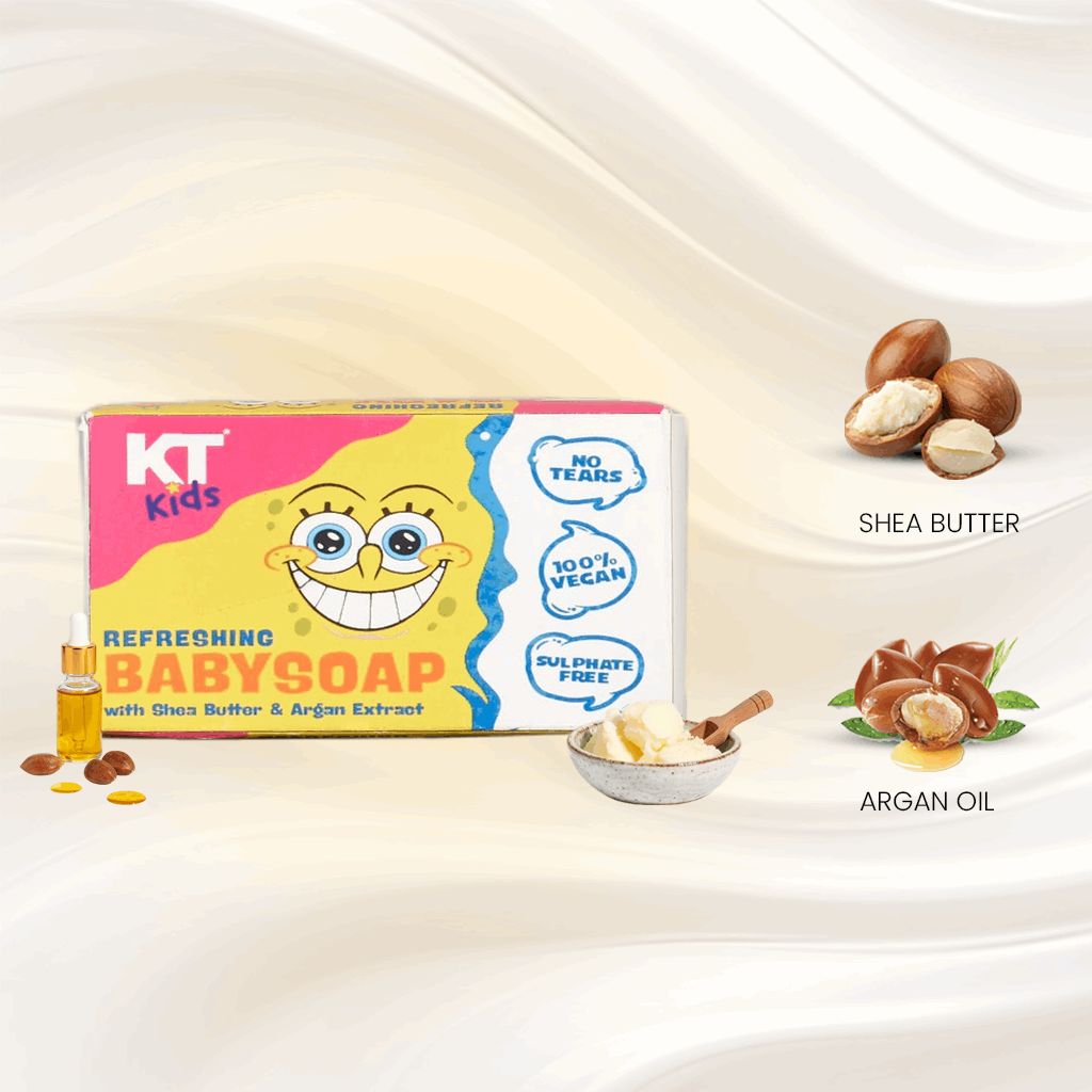 Refreshing Baby Soap | Shea Butter & Argan Oil | For Boys & Girls 3-12 years | 150gm - KT Kids